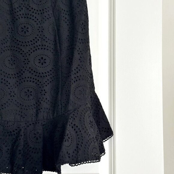 NWT ZIMMERMANN Black Helm Circles Eyelet Short Flutter Sleeve Mini Dress Size S - Picture 2 of 8